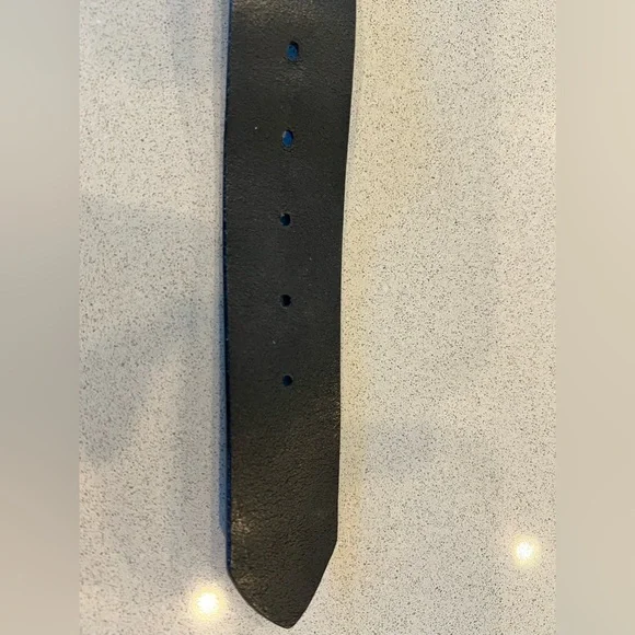 Hot Topic Y2K Skull & Crossbones Black Leather Belt with Silver Buckle 36” Goth - Picture 9 of 12